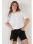 Oversize Pamuk Bisiklet Yaka Basic T Shirt Bayan T Shirt 5864489 3
