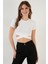 Fitilli Bel Detaylı Kısa Kollu Dar Kesim Crop Bluz Bayan Bluz 5864211 4