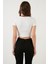 Fitilli Bel Detaylı Kısa Kollu Dar Kesim Crop Bluz Bayan Bluz 5864211 5