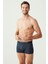 Erkek Lacivert - Gri Melanj - Indigo 3'lü Boxer 2