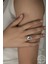 Union Swarovski Crystal Kadın 14 mm Rose Gümüş Yüzük 1