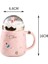 401-500 ml Kahve Kupa Noel Baba Süt Kupası Teacup Kapaklı Yeni Yıl Hediyeler Pembe 3