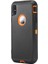 Plastik + Tpe 3-Piece Hibrid Darbeye Damla Geçirmez Toz Geçirmez Telefon Kılıfı iPhone Xs / x 5.8 Inç - Siyah + Turuncu (Yurt Dışından) 1