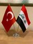 Irak Masa Bayrağı Krom Direkli Ikili Bayrak 1