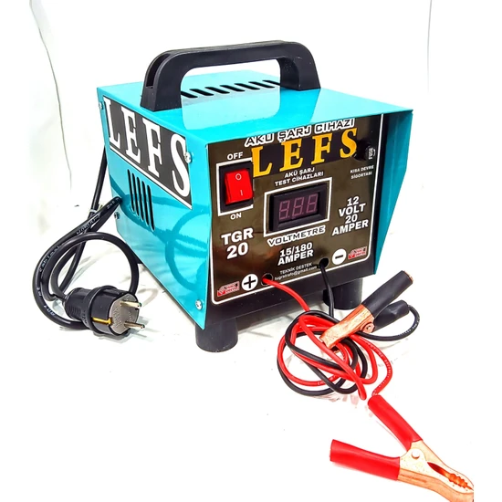 Pro Lefs Akü Şarj Cihazı 12 Volt 20 Amper Dijital Göstergeli 180 Ampere Kadar Şarj Yerli Üretim