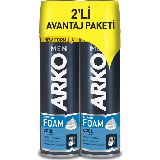 Arko Men Men Tıraş Köpüğü Cool 200 ml 2 Li Avantaj Paketi