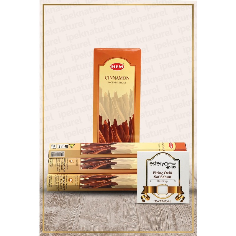 İpek Naturel Hem Cinnamon Tarçın Kokulu 6 Lı Tütsü ve Esterya Plus Sabun