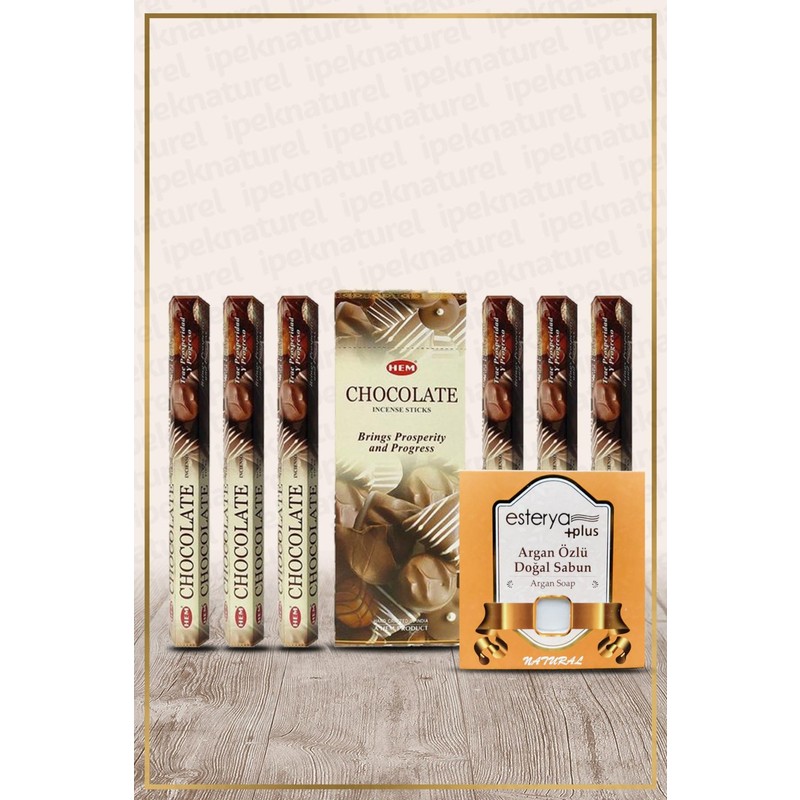 İpek Naturel Chocolate Çikolata Kokulu 6 Lı Tütsü ve Esterya Plus Sabun