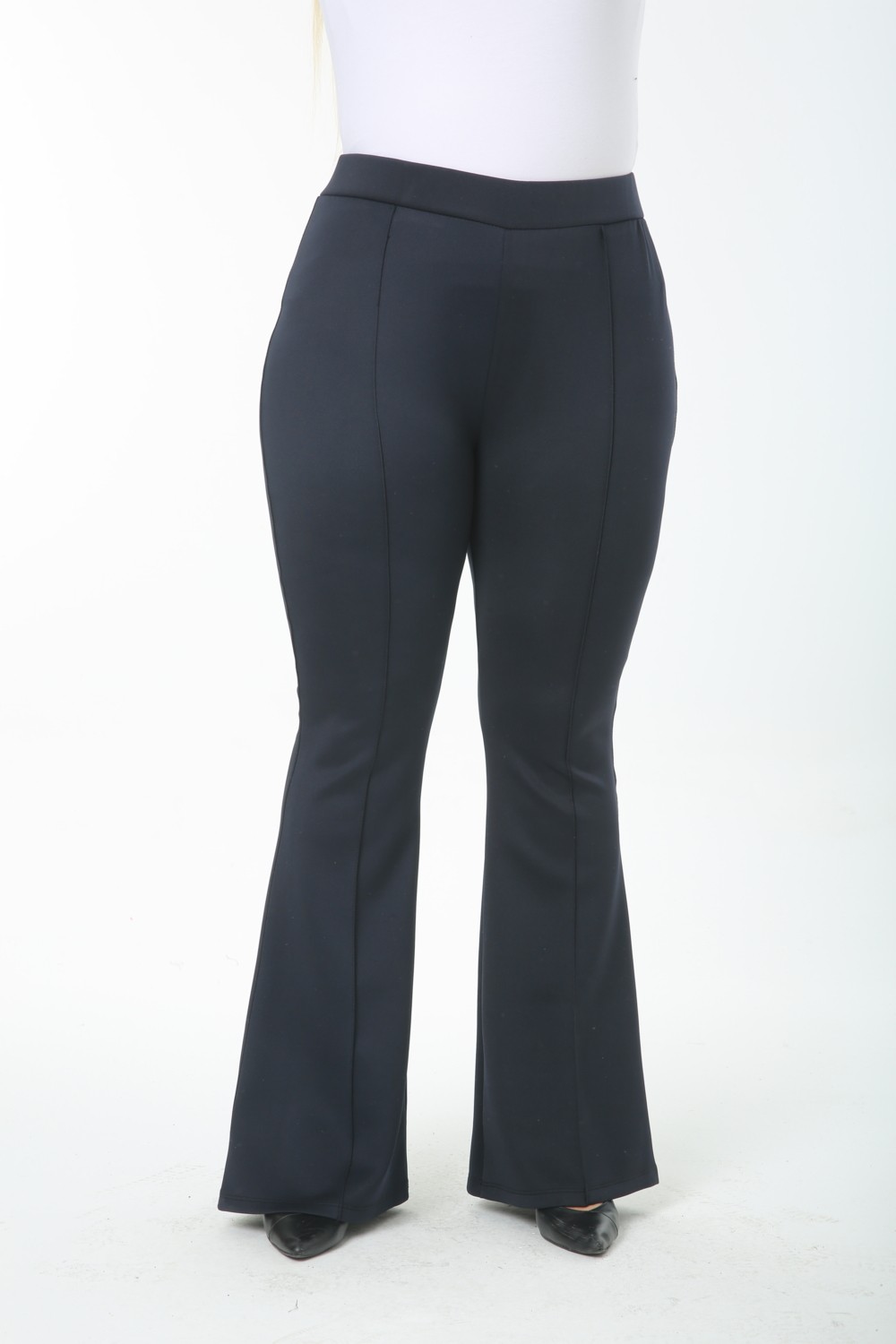 Büyük Bedenim Ütü Dikişli Ispanyol Paça Pantolon görsel 2