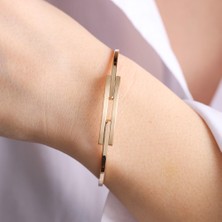Sembol Gold Kaburga Altın Kelepçe Bilezik İki Sıra