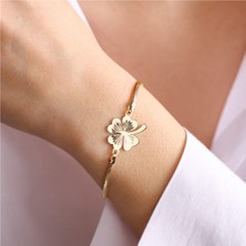 Sembol Gold 14 Ayar Balık Sırtı Altın Yonca Bileklik
