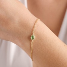 Sembol Gold Altın Vintage Bileklik Opal Green