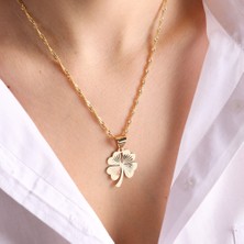 Sembol Gold 14 Ayar Altın Yonca Kolye 2.3 cm