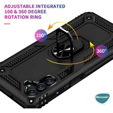 Microsonic Samsung Galaxy A13 Kılıf Military Ring Holder Siyah