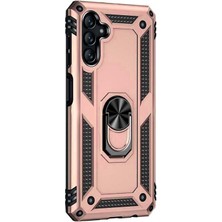 Microsonic Samsung Galaxy A13 Kılıf Military Ring Holder Rose Gold