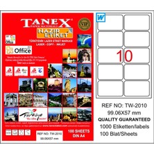 Tanex Laser Etiket 99,06X57 TW-2010