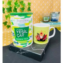 Giftmoda Yoga Girl Tasarımlı Kupa ve Ilk Hasat Premium Yeşil Çay