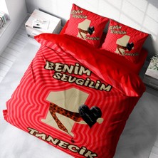 Monohome  Sevgililer Günü Pamuk Saten Çift Kişilik Nevresim Takımı Birtanem