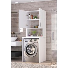 Moonlife Üst Dolaplı Çok Amaçlı Çamaşır Makinesi Dolabı Beyaz