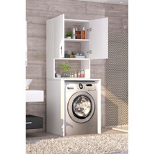 Moonlife Üst Dolaplı Çok Amaçlı Çamaşır Makinesi Dolabı Beyaz