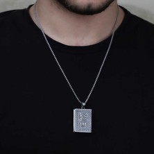 Gumush Gümüş Kare Içi Açılabilen Muhammed Muskalık Kolye