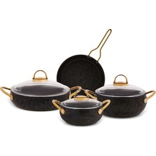 Karaca Avonos Blackgold Bio Granit 7 Parça Tencere Seti