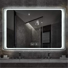 Global Led Mirror 70 x 110 cm Dokunmatik Tuşlu Buğu Çözücü Ledli Banyo Aynası Dekoratif Ayna