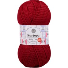 Kartopu Baby One El Örgü Ipi 100 gr | Koyu Kırmızı K129