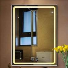 Global Led Mirror 75 x 105 cm Dokunmatik Tuşlu Buğu Çözücü Ledli Banyo Aynası Dekoratif Ayna