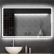 Global Led Mirror 40 x 55 cm Dokunmatik Tuşlu Buğu Çözücü Ledli Banyo Aynası Dekoratif Ayna