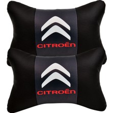 Ayz Oto Aksesuar Citroën 2'li Lüx Ortopedik Oto Boyun Yastığı (Dijital Deri Baskı)