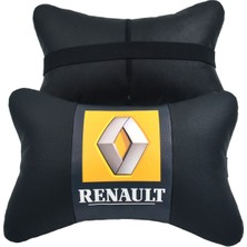 Ayz Oto Aksesuar Renault 2'li Lüx Ortopedik Oto Boyun Yastığı (Dijital Deri Baskı)