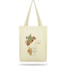 Çınar Bez Çanta Paket Women Line Art Kanvas Kumaş Bez Çanta