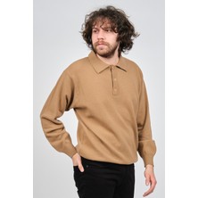 Erkek Lambswool Polo Yaka Kazak 0593147 Camel