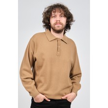 Erkek Lambswool Polo Yaka Kazak 0593147 Camel