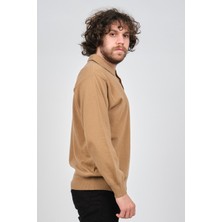 Erkek Lambswool Polo Yaka Kazak 0593147 Camel