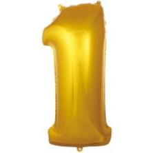 Eğlence Marketi 34 Inç Folyo Rakam Balon 76 cm Altın 1