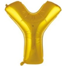 Eğlence Marketi 34 Inç Folyo Harf Balon 76 cm Altın Y