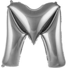 Eğlence Marketi 34 Inç Folyo Harf Balon 76 cm  Gümüş M