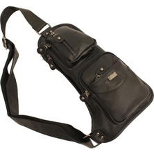 Arpelle TR0014 Suni Deri, Tek Omuz Askılı Sırt - Göğüs Çantası - Body Bag