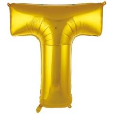 Eğlence Marketi 34 Inç Folyo Harf Balon 76 cm Altın T