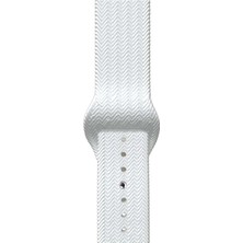 Cekuonline Apple Watch 1 2 3 4 5 6 7 Se 38MM 40MM 41MM Hasır Örgü Silikon Kordon Kayış Beyaz + Popsoket