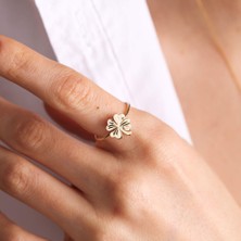 Sembol Gold 14K Altın Yonca Yüzük