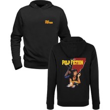 Alfa Tshirt Pulp Fiction Baskılı Siyah Ön Arka Baskılı Çocuk Sweatshirt