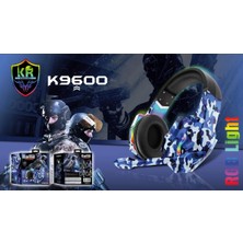 Karler K9600 Rgb Işıklı Oyuncu Kulaklığı Kamuflaj - Mavi