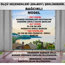 Altın Pamuk Her Ölçüde Enxboy Seçenekli Bağcıklı Balkon Perdesi-Balkon Brandası Mavi