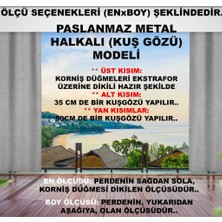 Altın Pamuk Her Ölçüde Enxboy Seçenekli Kuşgözlü Balkon Perdesi-Balkon Brandası Mavi