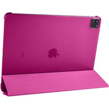 noktaks - Apple iPad Pro 12.9 2021 (5.Nesil) - Tablet Kılıfı Smart Cover Standlı 1-1 Kılıf - Pembe