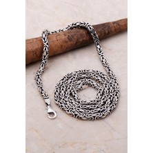 Sümer Telkari Kral Zincir 4 mm 65 cm Elişi Gümüş Erkek Kolye 7153