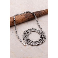 Sümer Telkari Kral Zincir 3 mm 65 cm Elişi Gümüş Erkek Kolye 7156